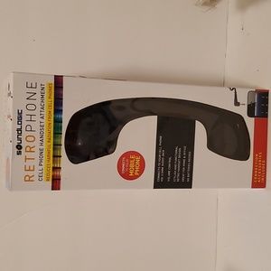 Retro Cell Phone Handset Connects To Cell Phone